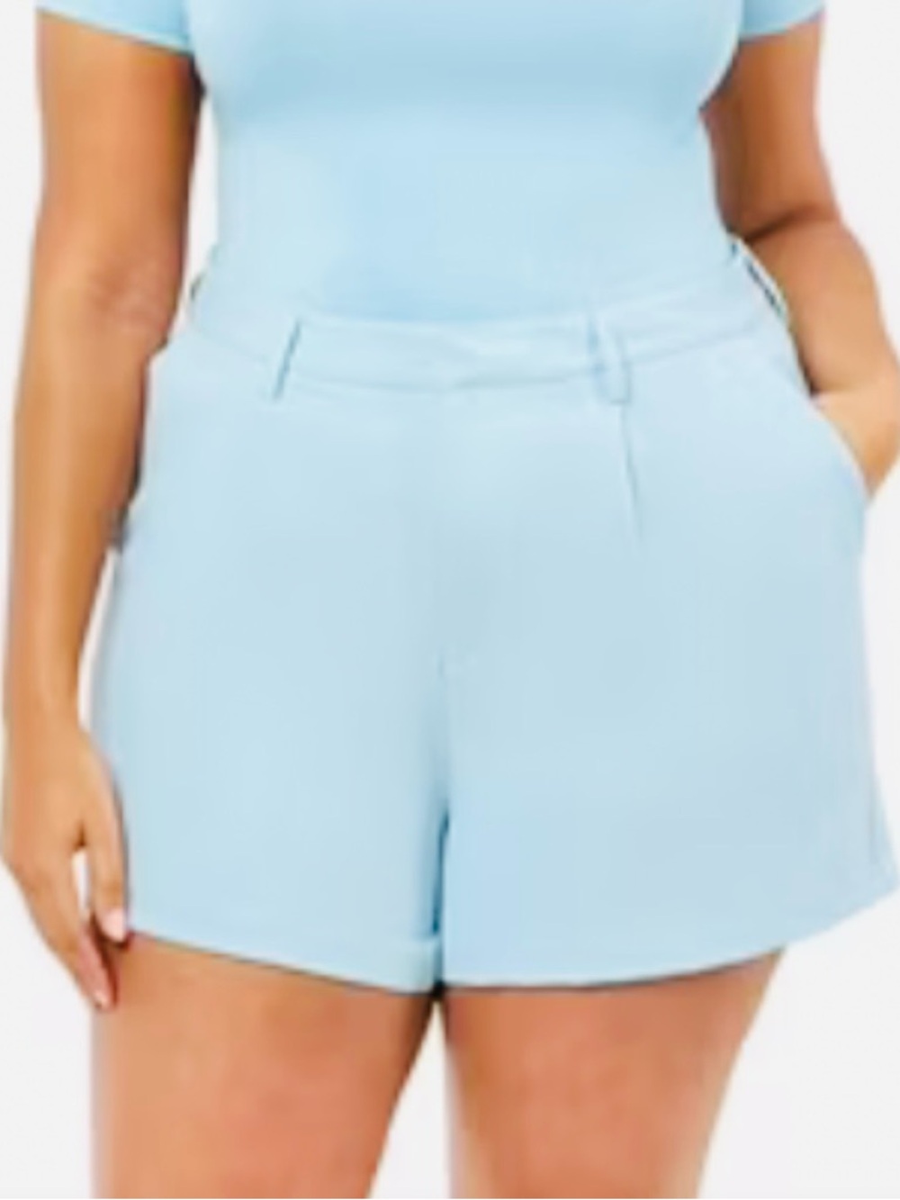 NWT Edited By Remi Bader Women's Light Blue Trouser Short. Size 20W
